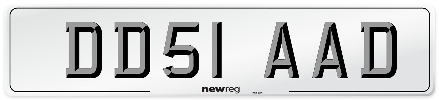 DD51 AAD Number Plate from New Reg